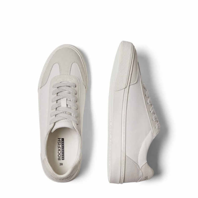 Rockfish 901 Dwr Trainers German Army Trainer Canvas Women's Low-Top Sneakers White Grey | TWF3594KE