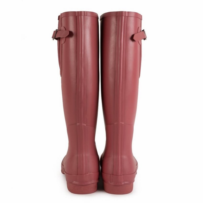 Rockfish Everyday Tall Side Adjustable Women's Wellington Boots Deep Red | TXP8235KH