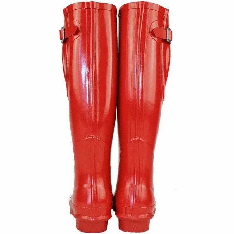 Rockfish Everyday Tall Side Adjustable Women's Wellington Boots Red | IDD545AM