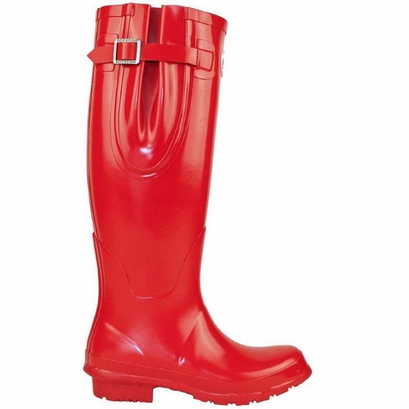 Rockfish Everyday Tall Side Adjustable Women\'s Wellington Boots Red | IDD545AM