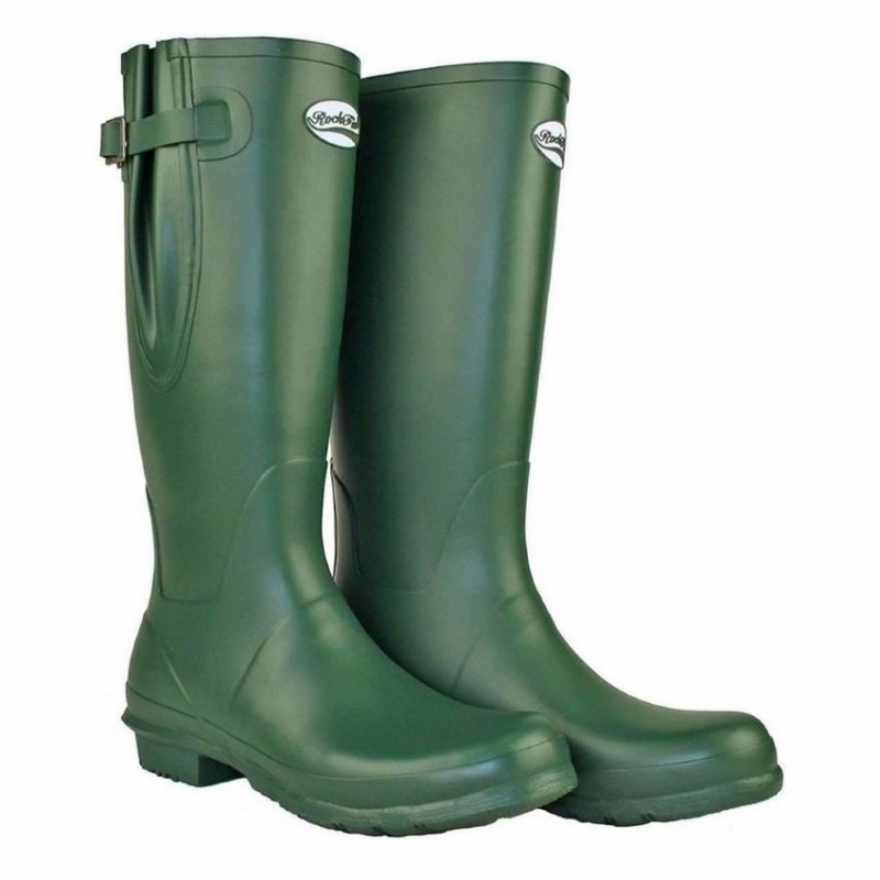 Rockfish Everyday Tall Side Adjustable Women's Wellington Boots Green | ZZG6732EN