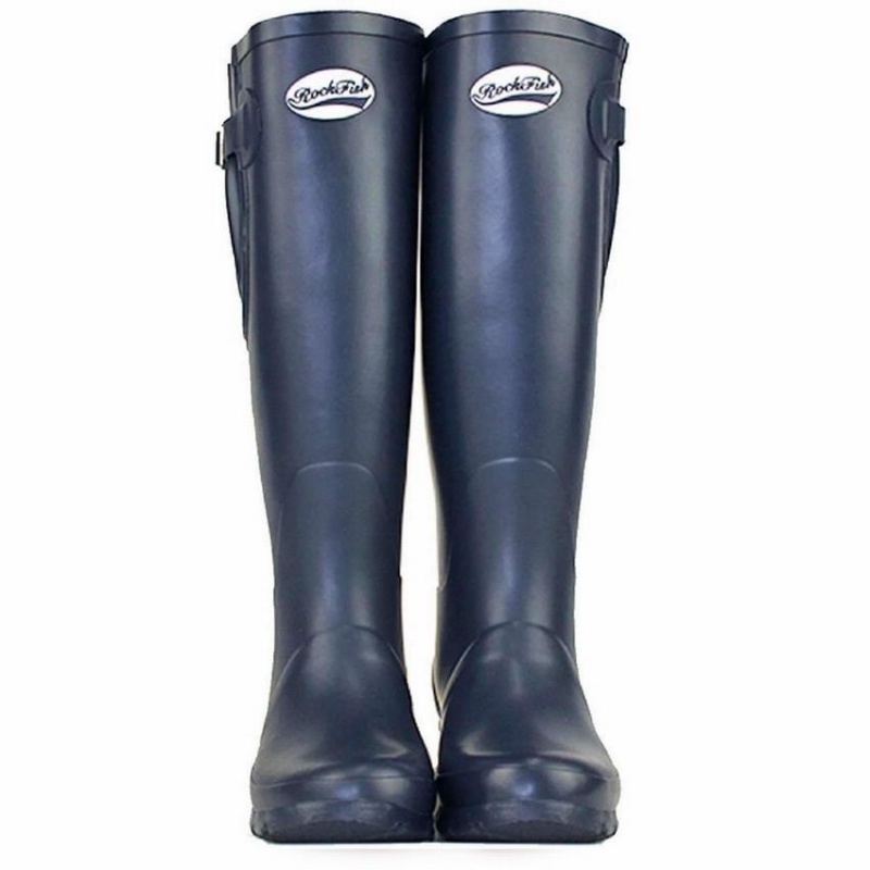 Rockfish Everyday Thermal Tall Side Adjustable 3mm Neoprene Insulated Women's Wellington Boots Navy Blue | NOX442KU