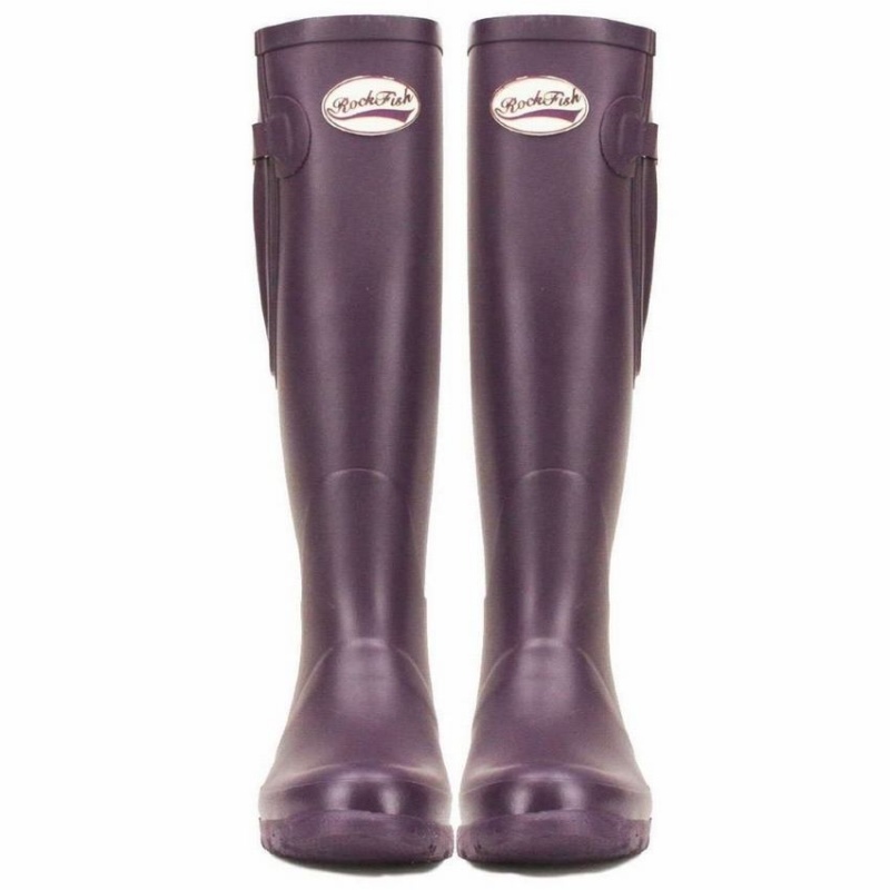 Rockfish Everyday Thermal Tall Side Adjustable 3mm Neoprene Insulated Women's Wellington Boots Purple | FAF9318UK