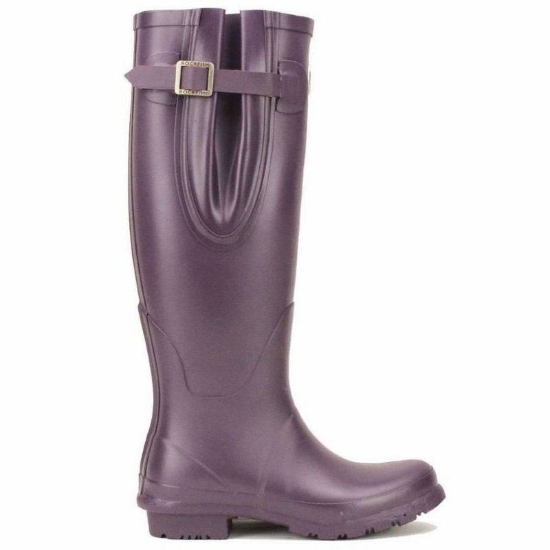 Rockfish Everyday Thermal Tall Side Adjustable 3mm Neoprene Insulated Women\'s Wellington Boots Purple | FAF9318UK