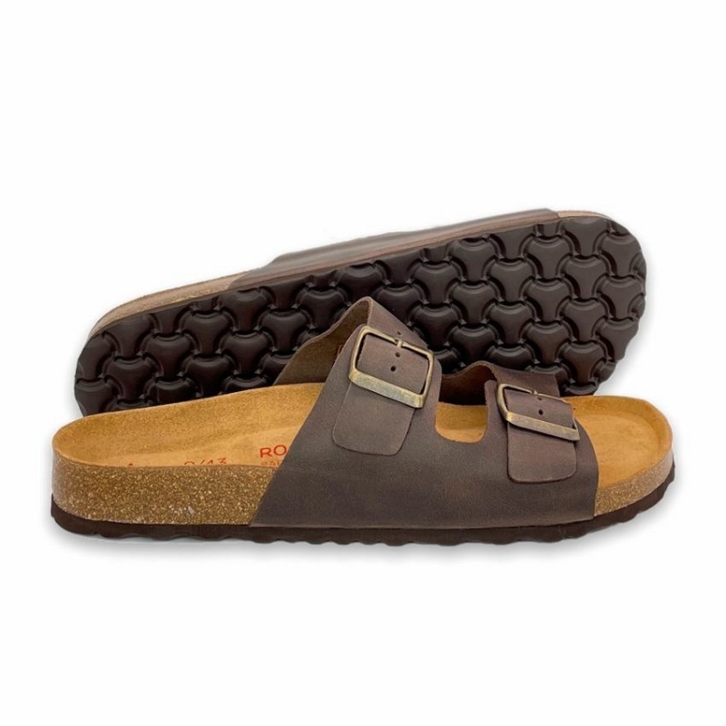 Rockfish Kendall Two-Strap Double Strap Women's Sandals Dark Brown | EZQ8573SB