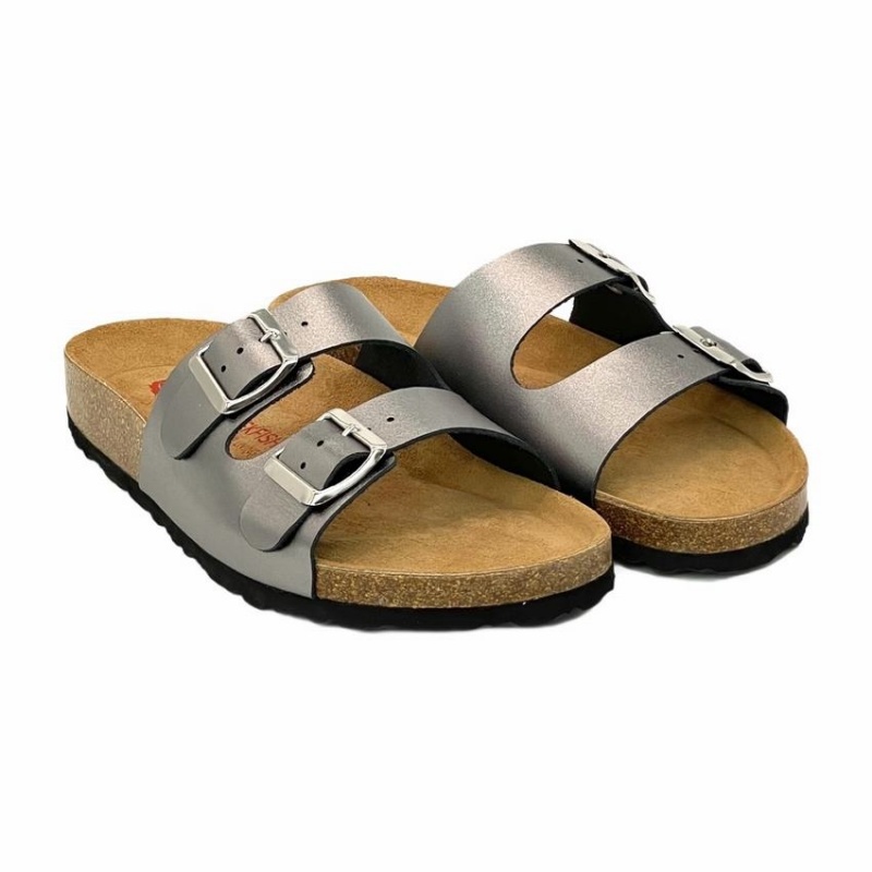 Rockfish Kendall Two-Strap Double Strap Women's Sandals Grey Silver | GUV5891VF