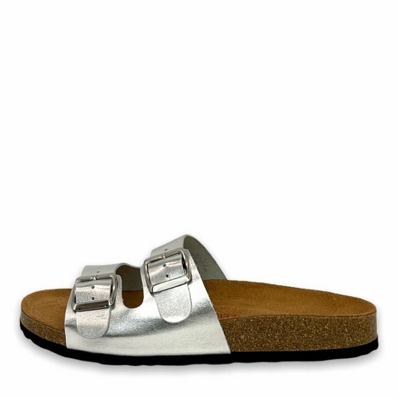 Rockfish Kendall Two-Strap Double Strap Women's Sandals Silver | DFS6583QN