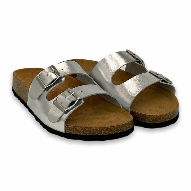 Rockfish Kendall Two-Strap Double Strap Women's Sandals Silver | DFS6583QN