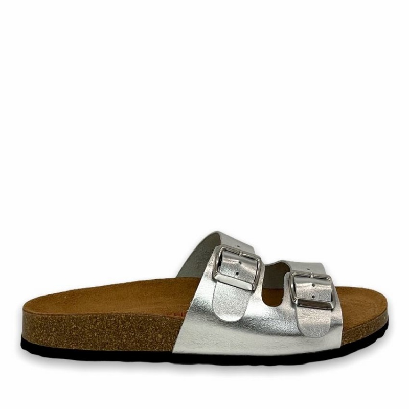 Rockfish Kendall Two-Strap Double Strap Women\'s Sandals Silver | DFS6583QN