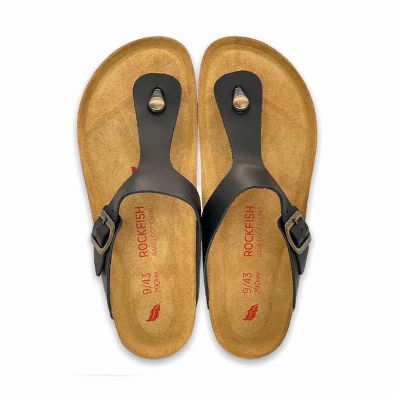 Rockfish Nixie Thong Cork Flatform Flip Flop Women's Sandals Black | NES2469II