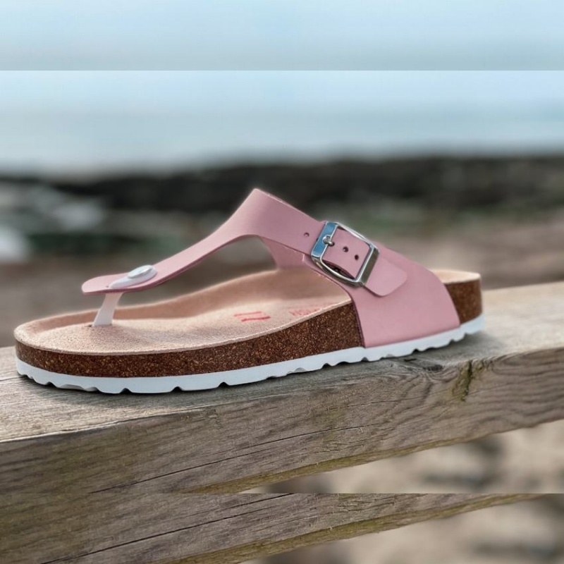 Rockfish Nixie Thong Cork Flatform Flip Flop Women's Sandals Pink | ISS3847XN
