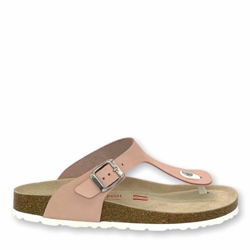 Rockfish Nixie Thong Cork Flatform Flip Flop Women\'s Sandals Pink | ISS3847XN