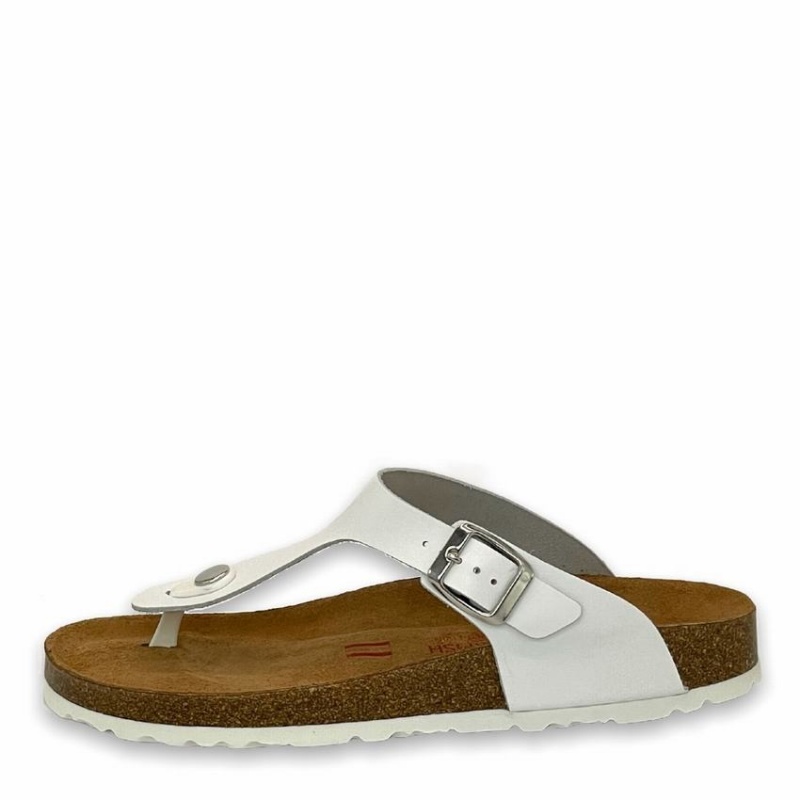 Rockfish Nixie Thong Cork Flatform Flip Flop Women's Sandals White | TDM1572BP