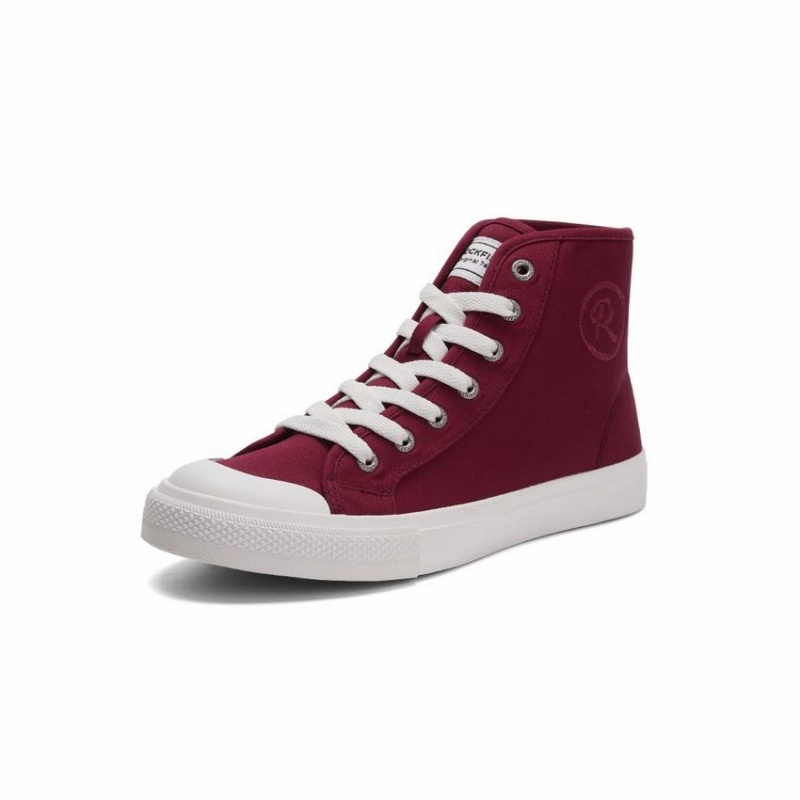 Rockfish Original 745 Water Repellent Canvas Women's High-Top Sneakers Dark Red | HMD369PV