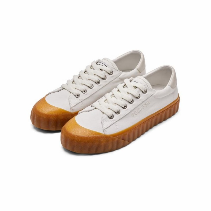 Rockfish Vintage 701 Canvas Women's Low-Top Sneakers White | WWP9630PV