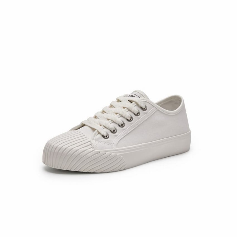 Rockfish Vintage 702 Canvas Trainer With Shell Shaped Toe Cap Women's Low-Top Sneakers White | FTH4680GK